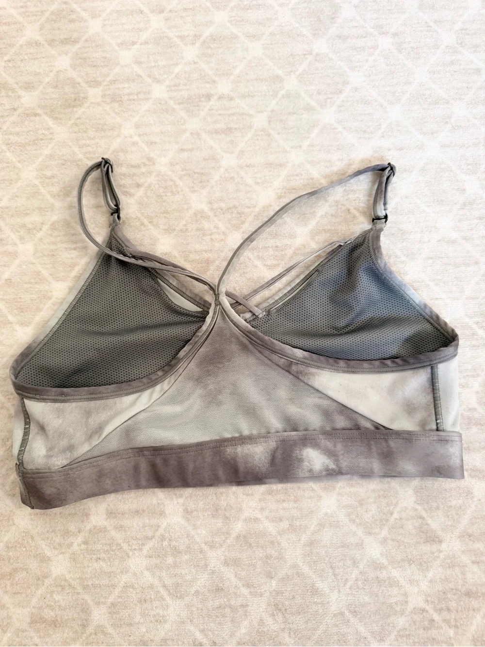 Nike Gray Tie-Dye Strappy Sports Bra
